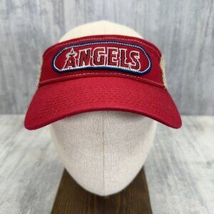 NEW Los Angeles Angels Visor Hat Cap Mens Red Baseball MLB Snap Back Box Logo